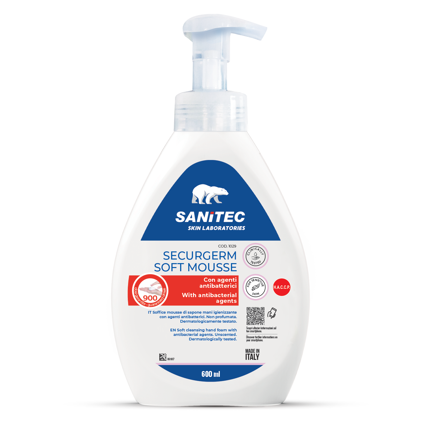 SECURGERM SOFT MOUSSE - With antibacterial agents - 6 pcs x 600 ml