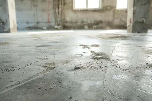 incrostazioni di cemento e calcare su pavimeto